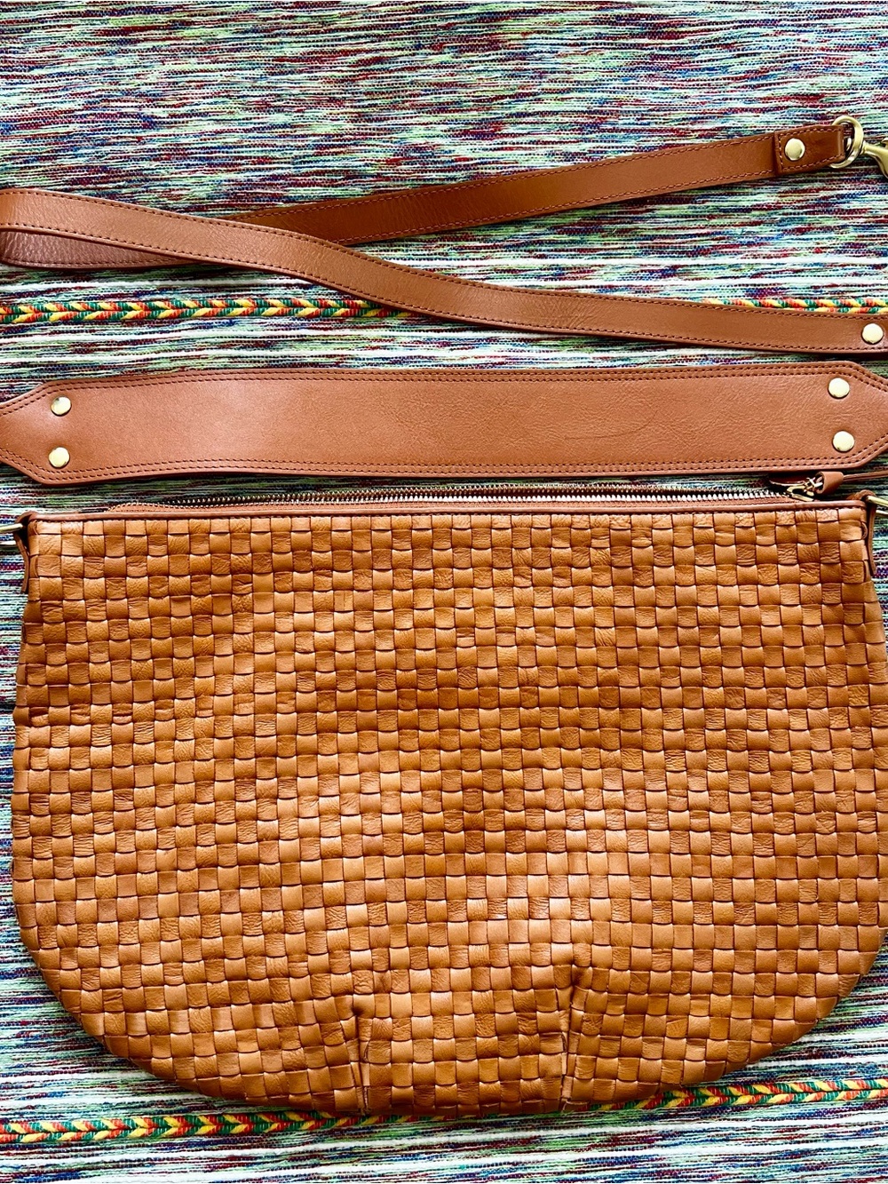 Clare V Woven Shoulder Bag in Tan/Cognac NWOT - Picture 2 of 6